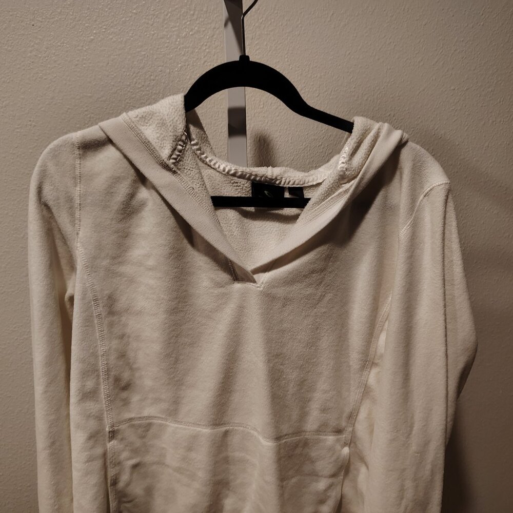 Tek Gear Women's White Fleece Hoodie Size Large Polyester Long Sleeve Pockets - Picture 3 of 11